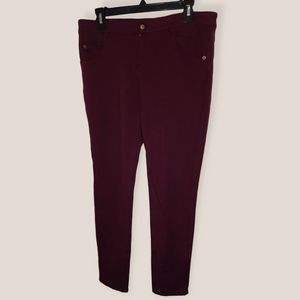Jeans Burgundy Slacks Sentimental New York Size L Jeans Stretch Comfort Fit